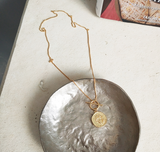 Serene Gold Tone Coin Toggle Vermeil Necklace