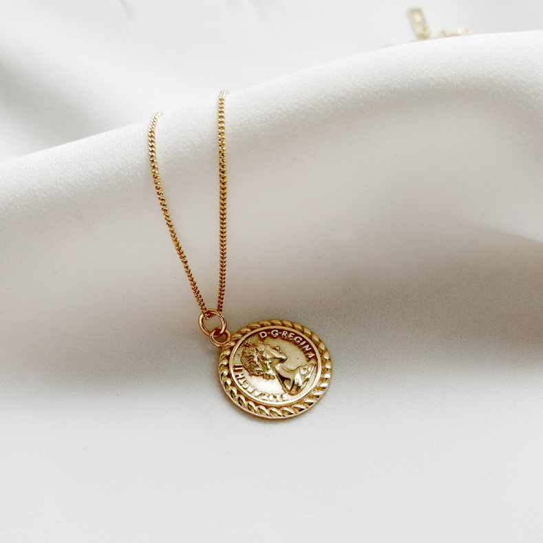 Reine Vintage Coin Vermeil Necklace