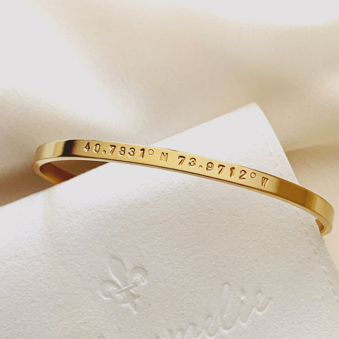 Coordinates Cuff Bracelet
