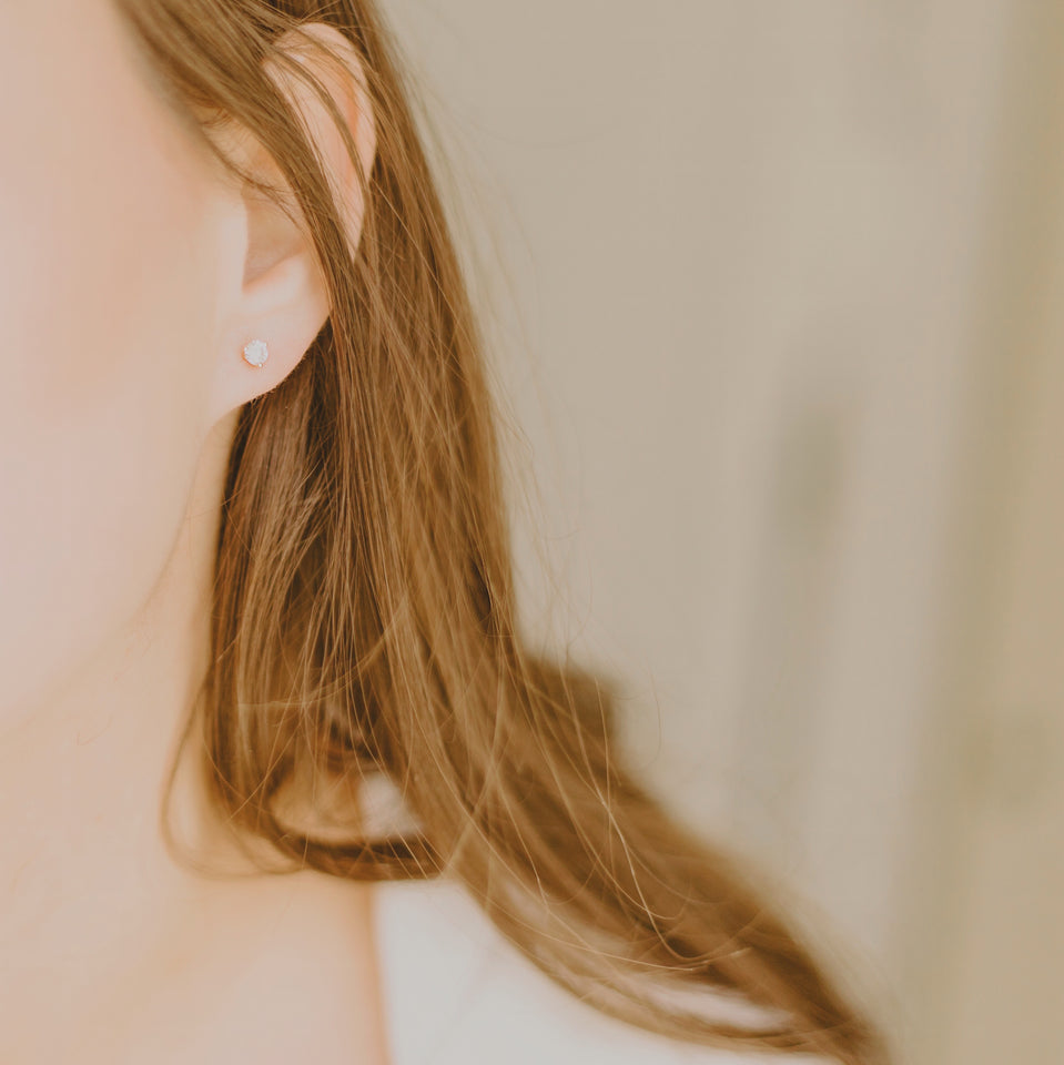 Soleil Solitaire Earring Studs