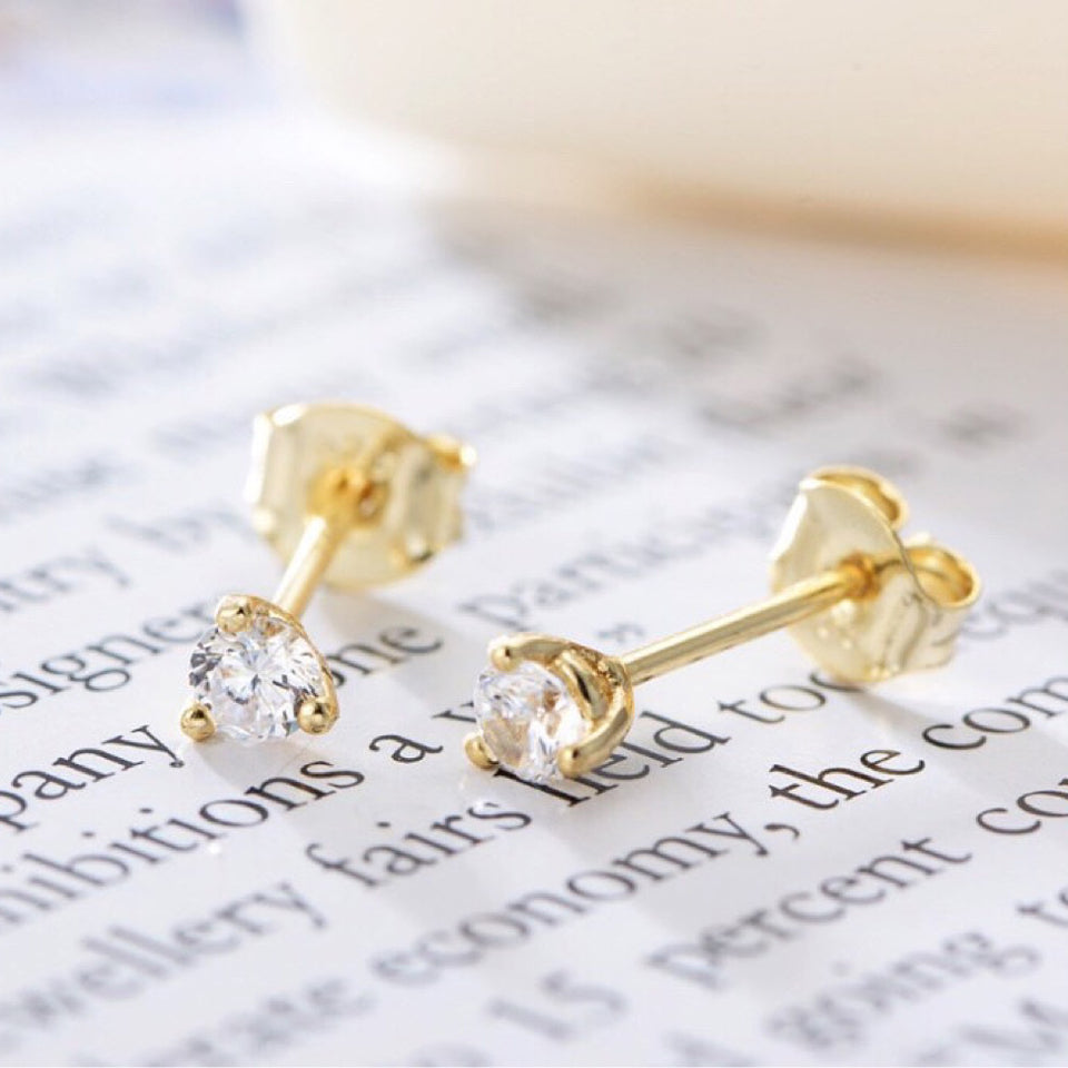 Soleil Solitaire Earring Studs