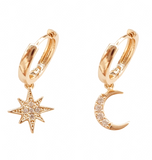 Star And Moon Vermeil Huggies