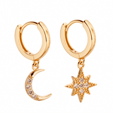 Star And Moon Vermeil Huggies