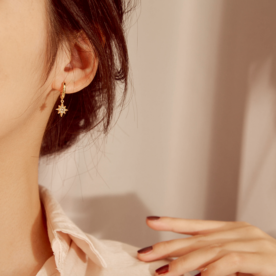 Star And Moon Vermeil Huggies