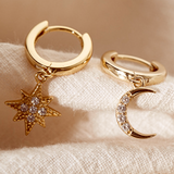 Star And Moon Vermeil Huggies