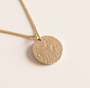 Celia Textured Disc Vermeil Necklace