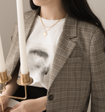 Celia Textured Disc Vermeil Necklace