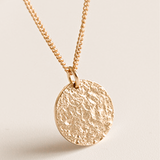 Celia Textured Disc Vermeil Necklace