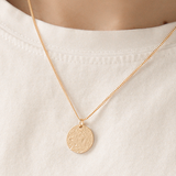 Celia Textured Disc Vermeil Necklace