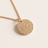Celia Textured Disc Vermeil Necklace
