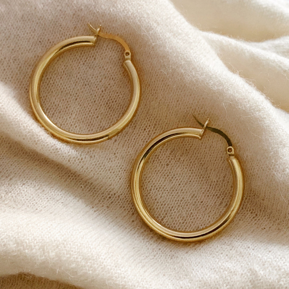 Delphine Chunky Gold Hoop Earrings