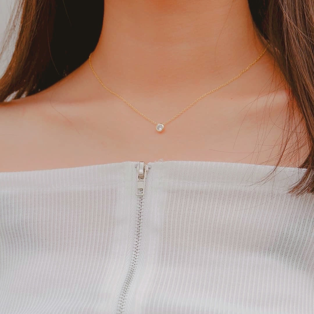 Soleil Solitaire Vermeil Necklace