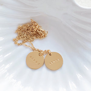 Dovetail Name Coin Necklace