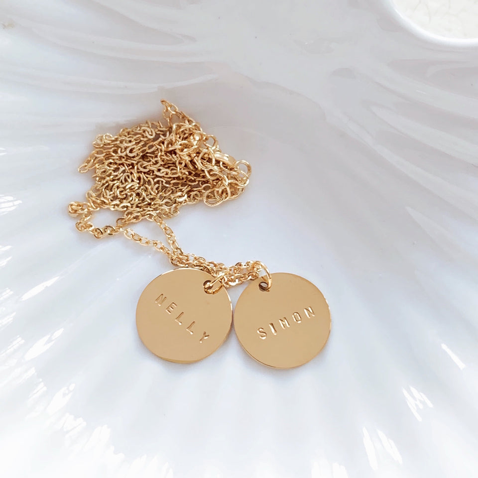 Dovetail Name Coin Necklace