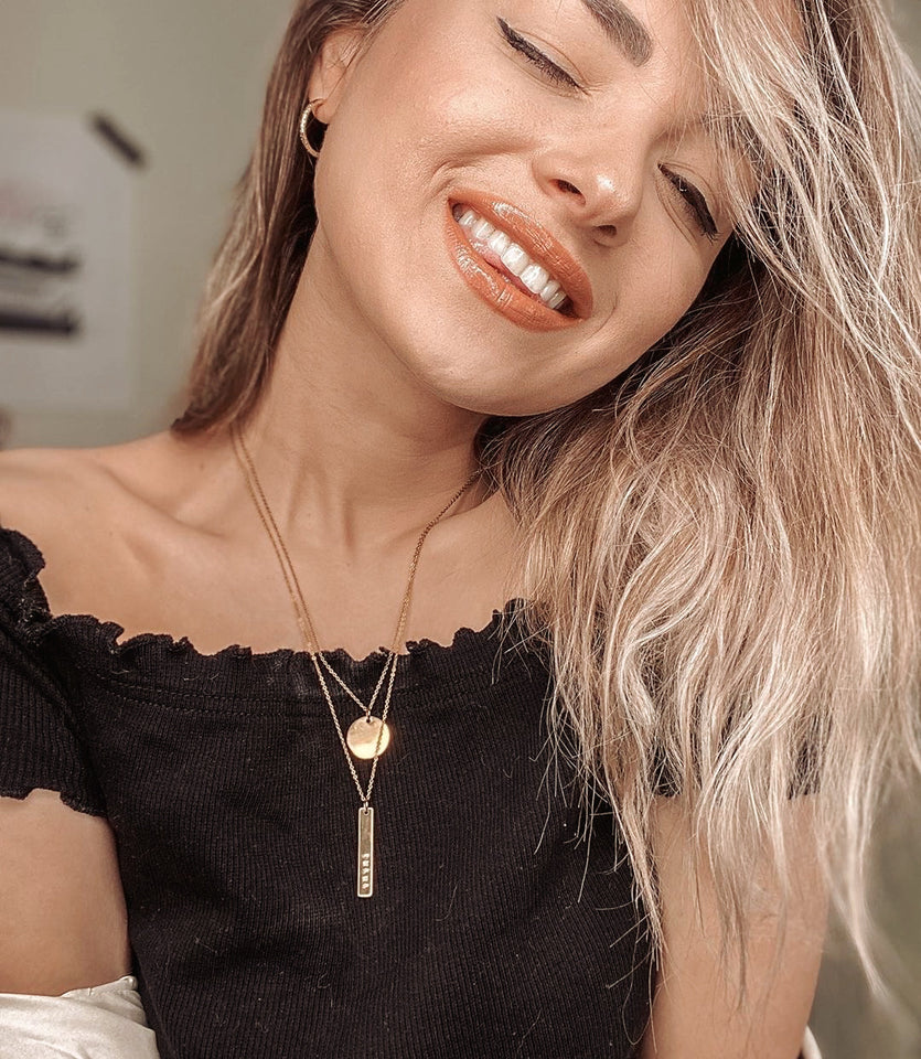 Vertical Gold Bar Necklace