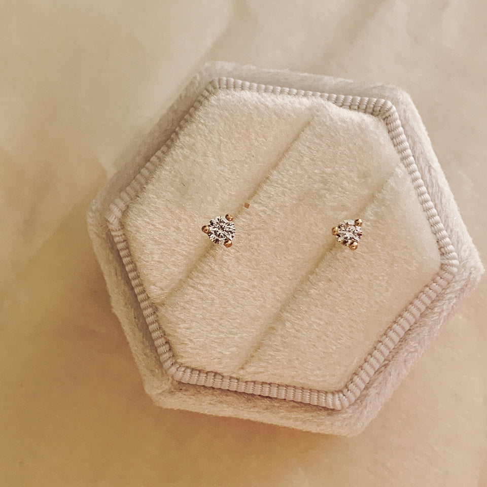 Soleil Solitaire Earring Studs
