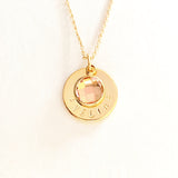 Aveline Custom Birthstone and Disc Necklace